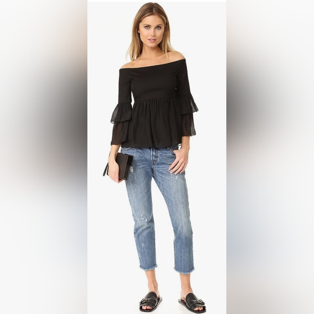 In mystery bundle NWT RACHEL ZOE 🤩layered cold shoulder chiffon top -layered - Picture 5 of 14
